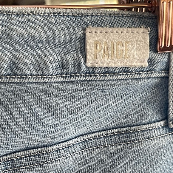 PAIGE Raw Hem Cuff Mid Rise Straight Leg Jeans - Picture 10 of 10